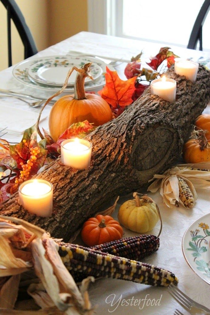 Log DIY Thanksgiving Centerpiece By Yesterfood