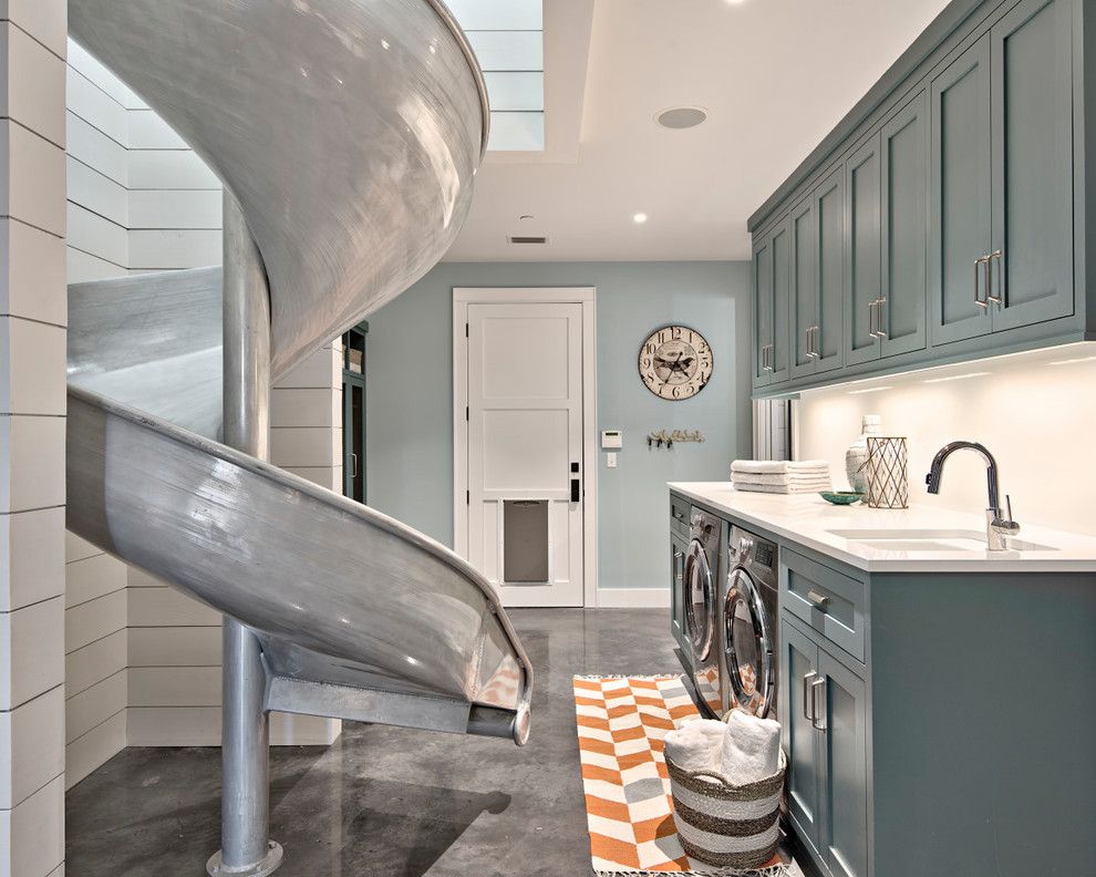 Laundry Room Ideas Slide via Oliver Custom Homes