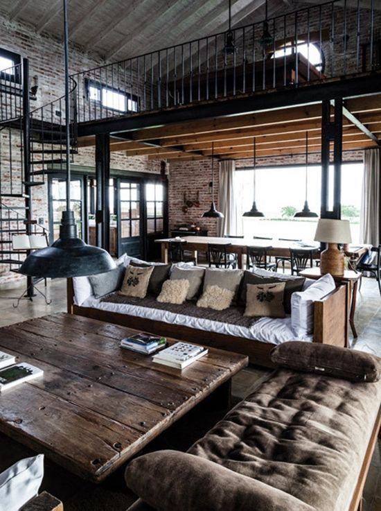 Mezzanine above Industrial Living Room