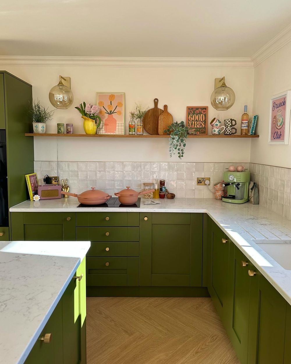 Kitchen shelving ideas boho green cabinets sevenpalmtreehouse